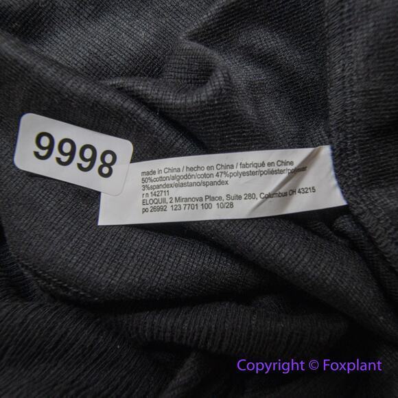 New! Eloquii cotton‎ blend black texture v neck flounce hem dress, 14/16 - Picture 13 of 14